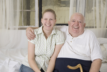 adult daughter & older parent